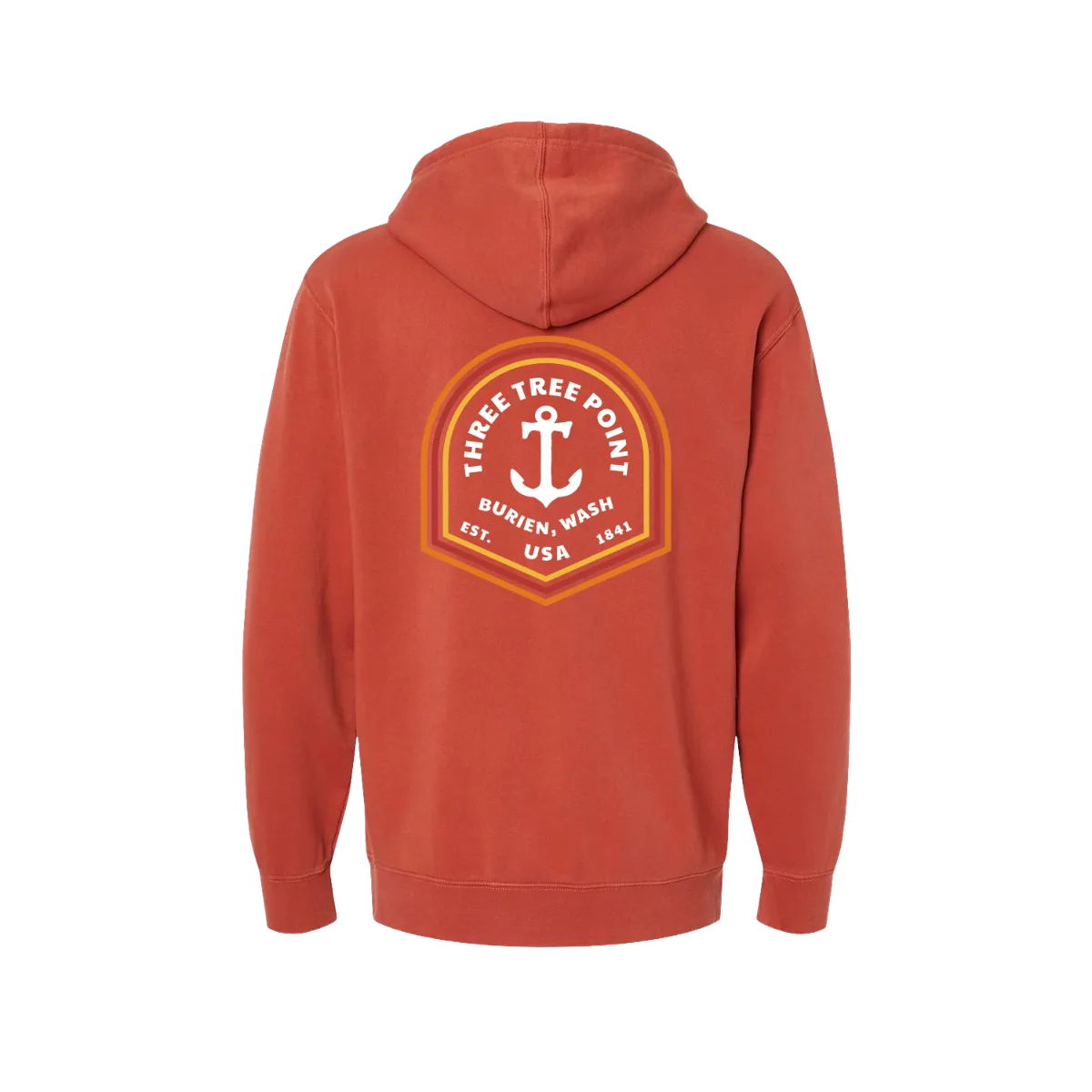Three Tree Point Anchor Pullover Hoody — Pigment Amber, back