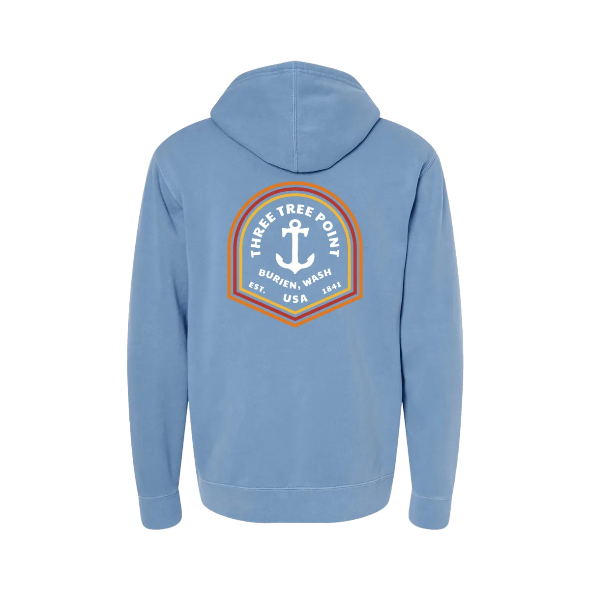 Three Tree Point Anchor Pullover Hoody — Pigment Light Blue, back