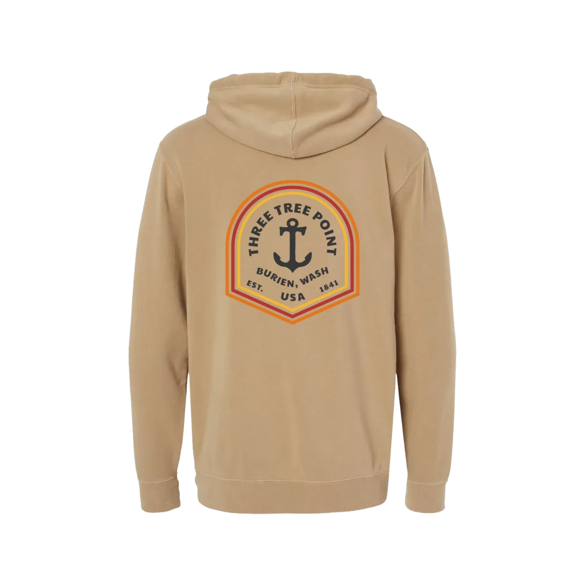 Three Tree Point Anchor Pullover Hoody — Pigment Sand, back