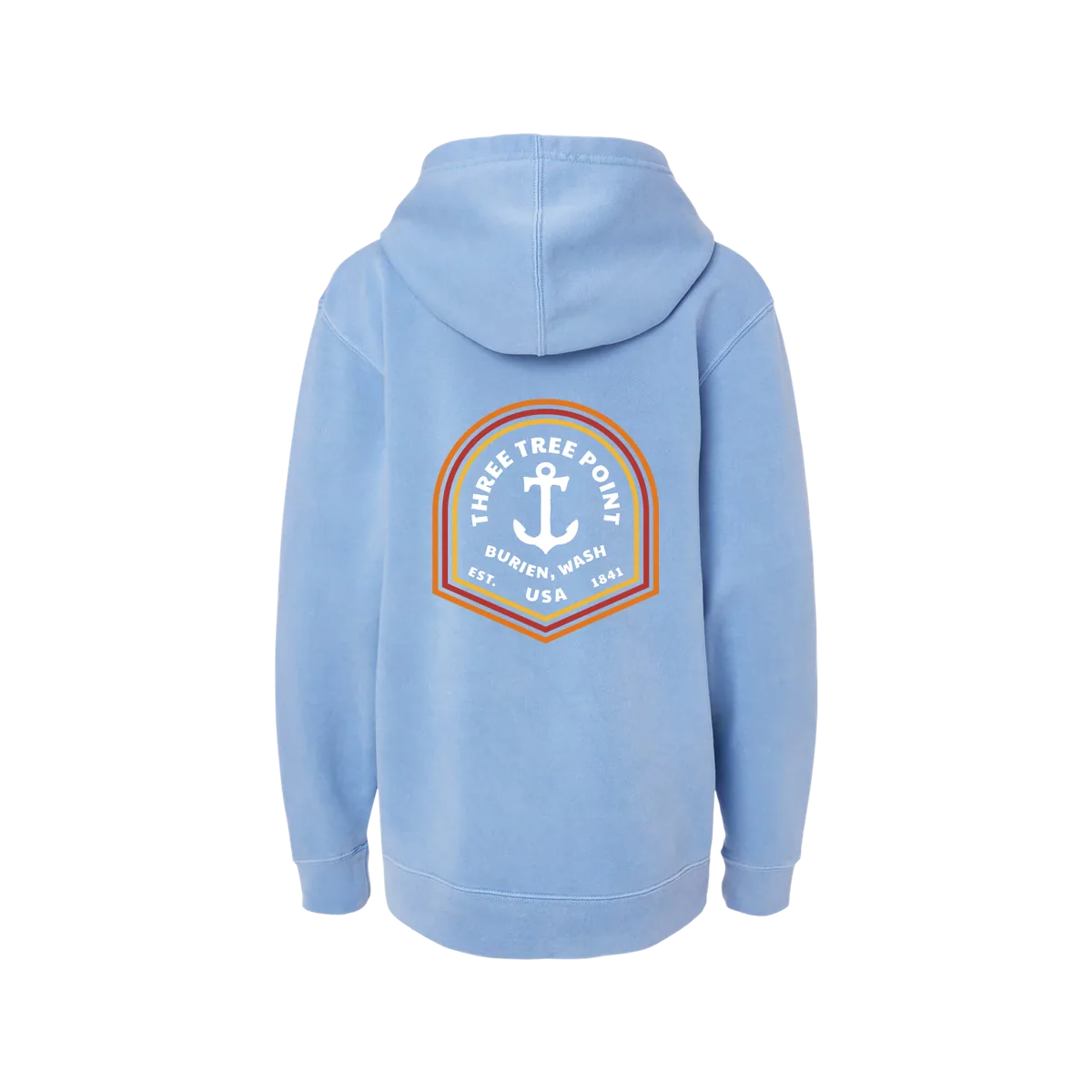 Three Tree Point Kids Anchor Pullover Hoody — Pigment Light Blue, back