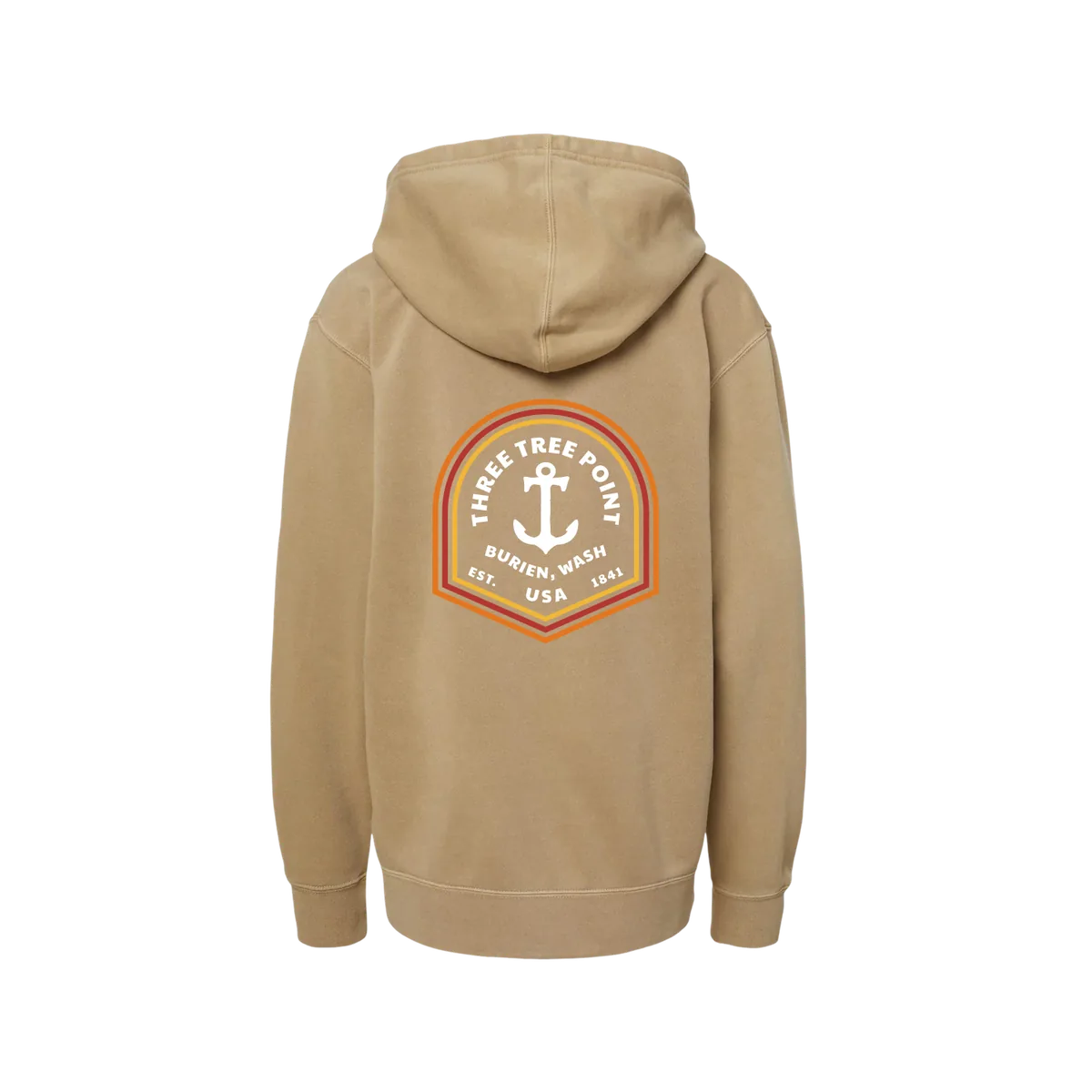 Three Tree Point Kids Anchor Pullover Hoody — Pigment Sand, back