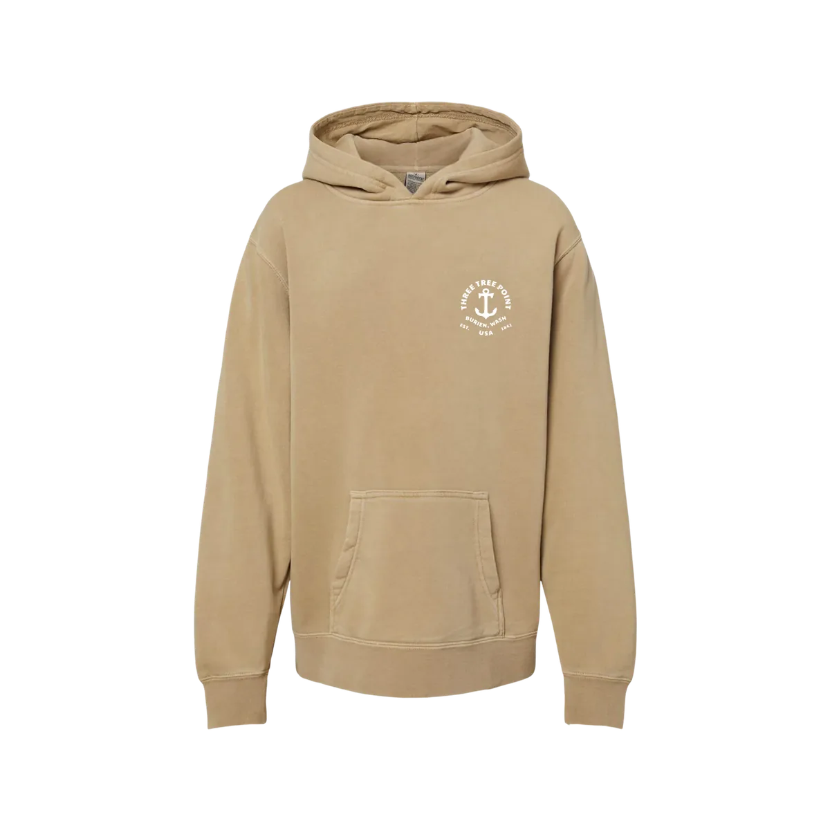 Three Tree Point Kids Anchor Pullover Hoody — Pigment Sand, front