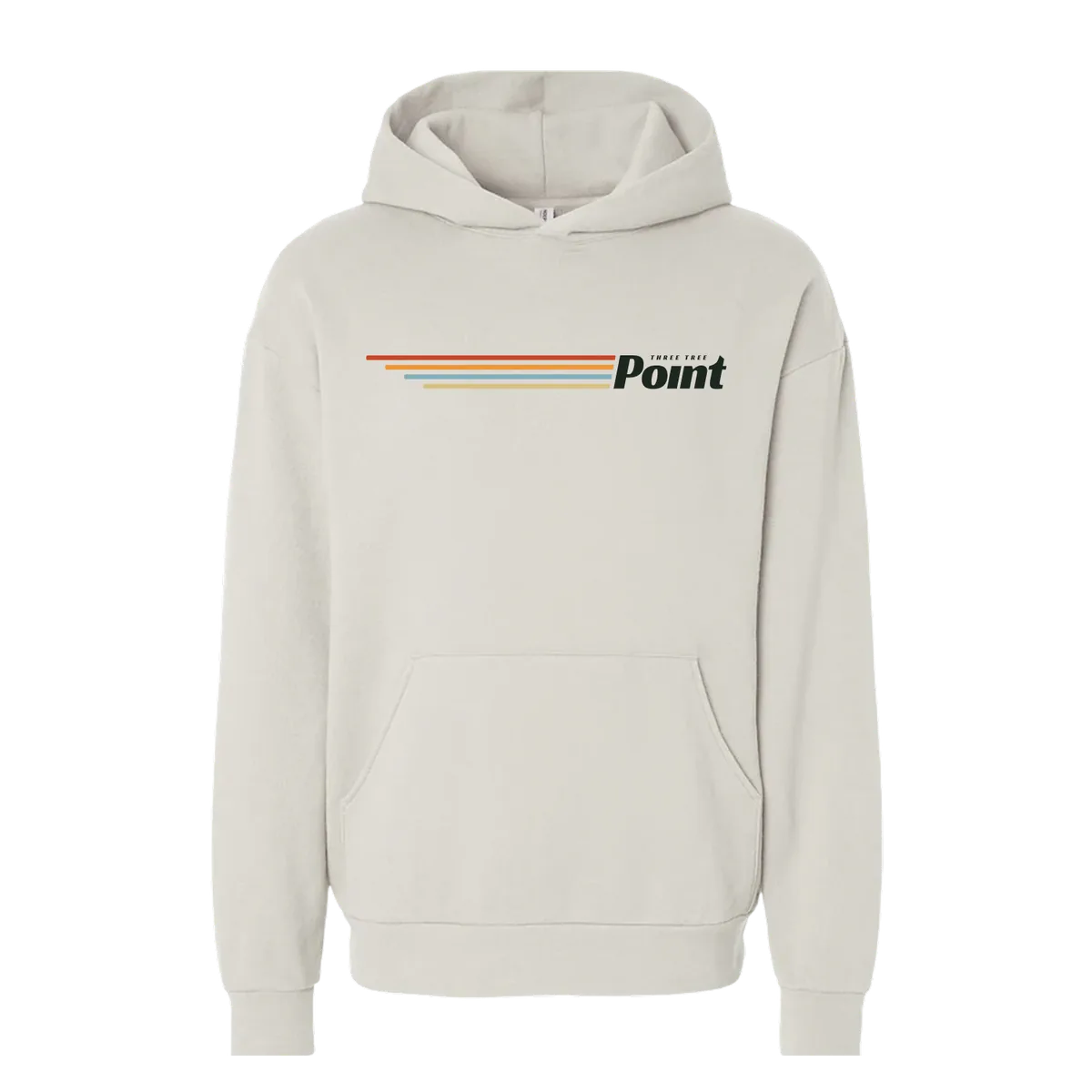 Three Tree Point Stripes Pullover Hoody — Ivory, front