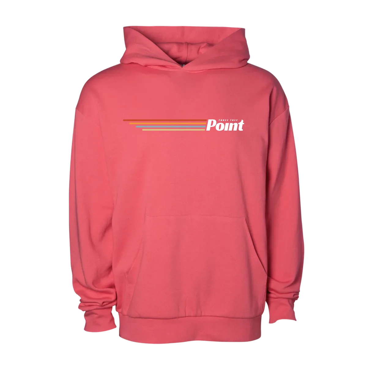 Three Tree Point Stripes Pullover Hoody — Watermelon, front