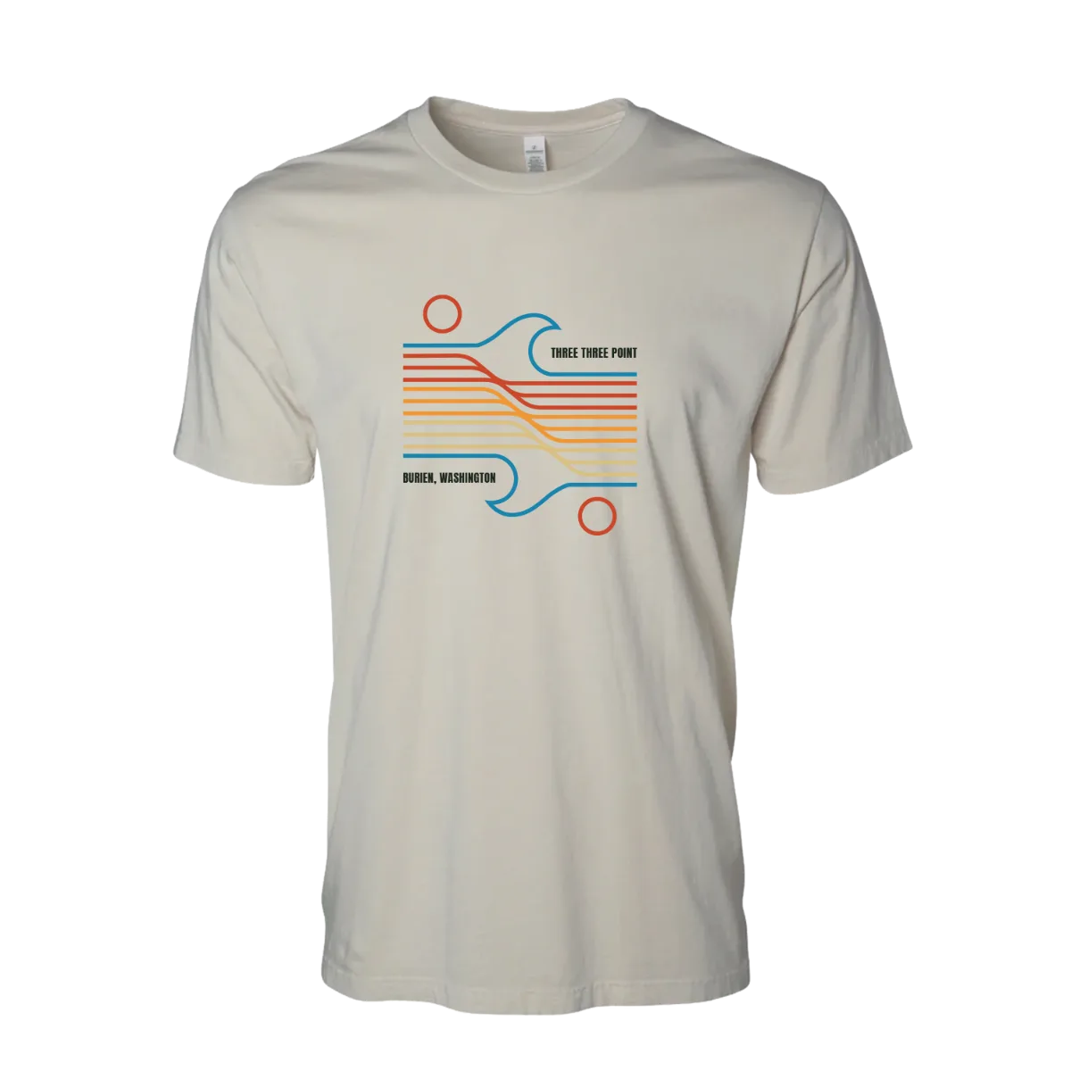 Three Tree Point Sound Waves Tee — Pigment Ivory, front