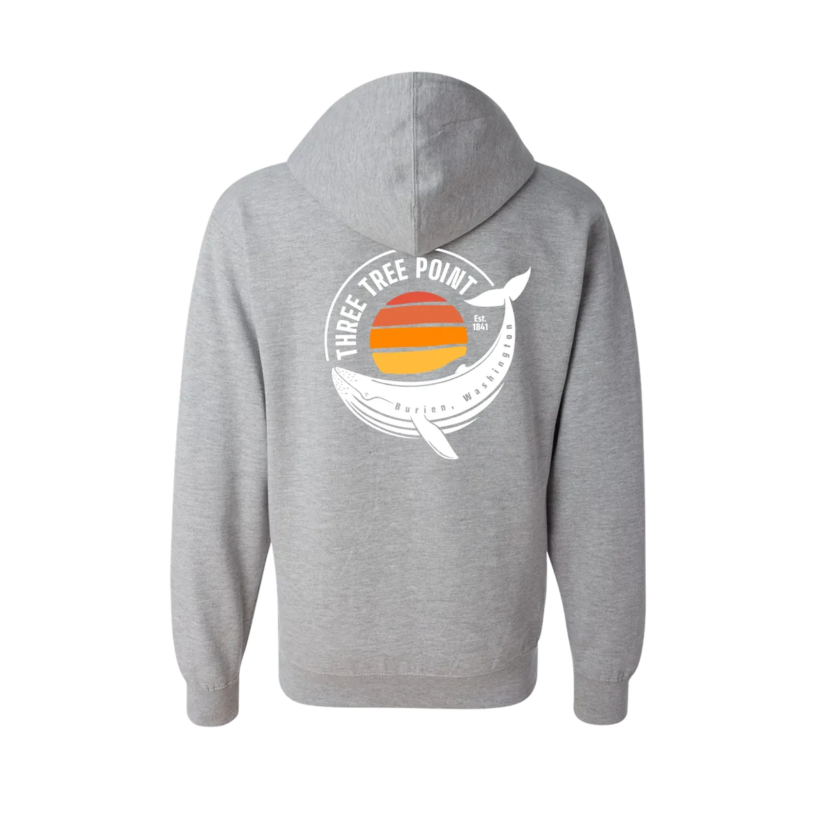 Three Tree Point Whale Zip Hoody — Sport Grey, back