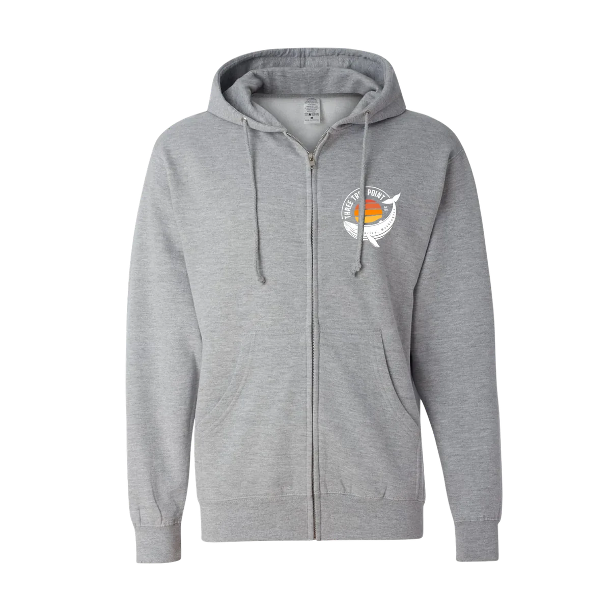 Three Tree Point Whale Zip Hoody — Sport Grey, front