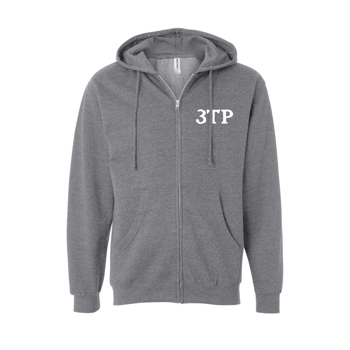 Three Tree Point Original Wheel Zip Hoody — Gunmetal Heather, front