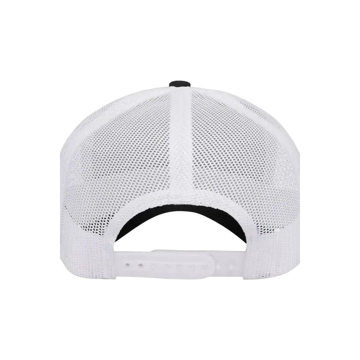 Three Tree Point 5-Panel Retro Trucker Cap — Black / White, back