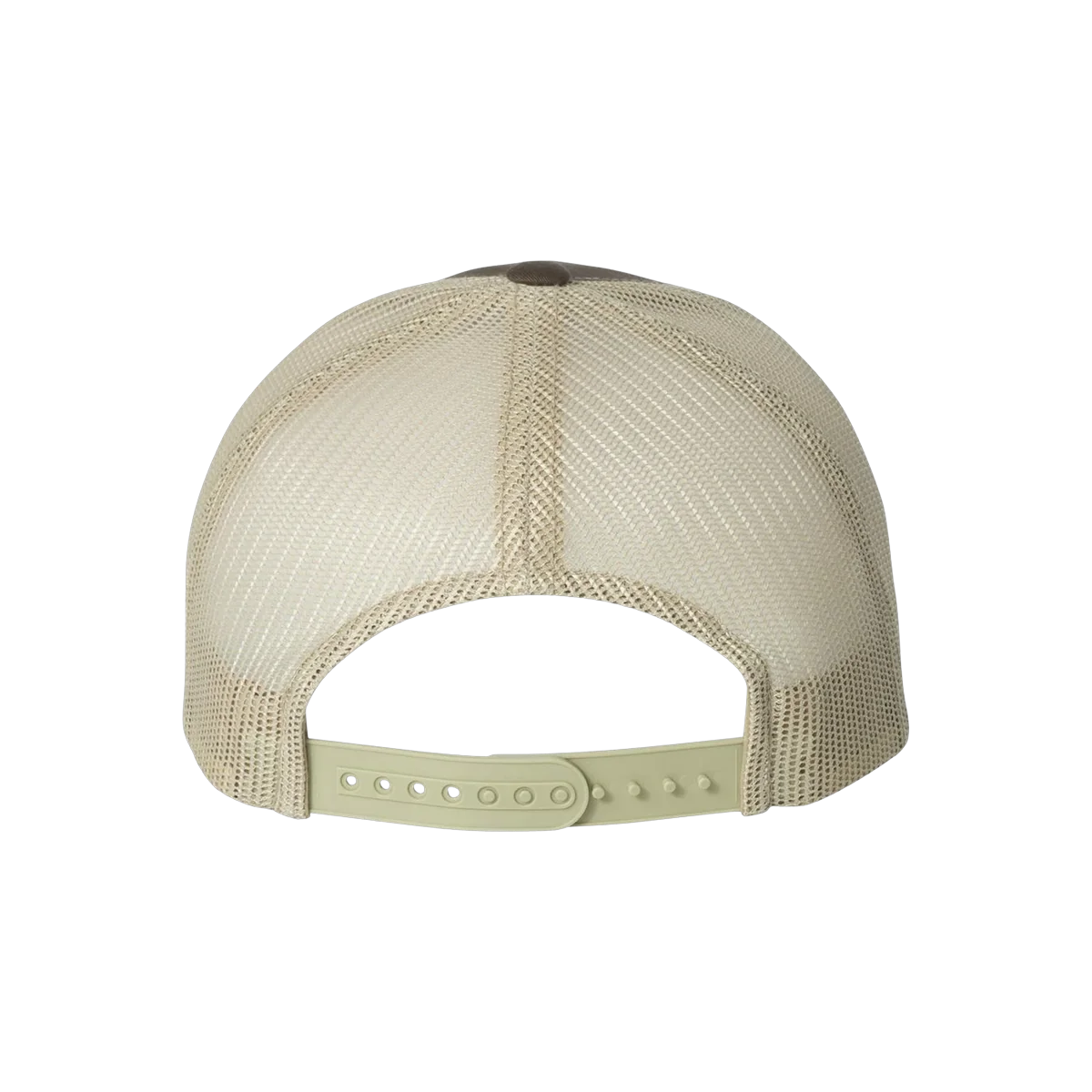 Three Tree Point 5-Panel Retro Trucker Cap — Brown / Khaki, back