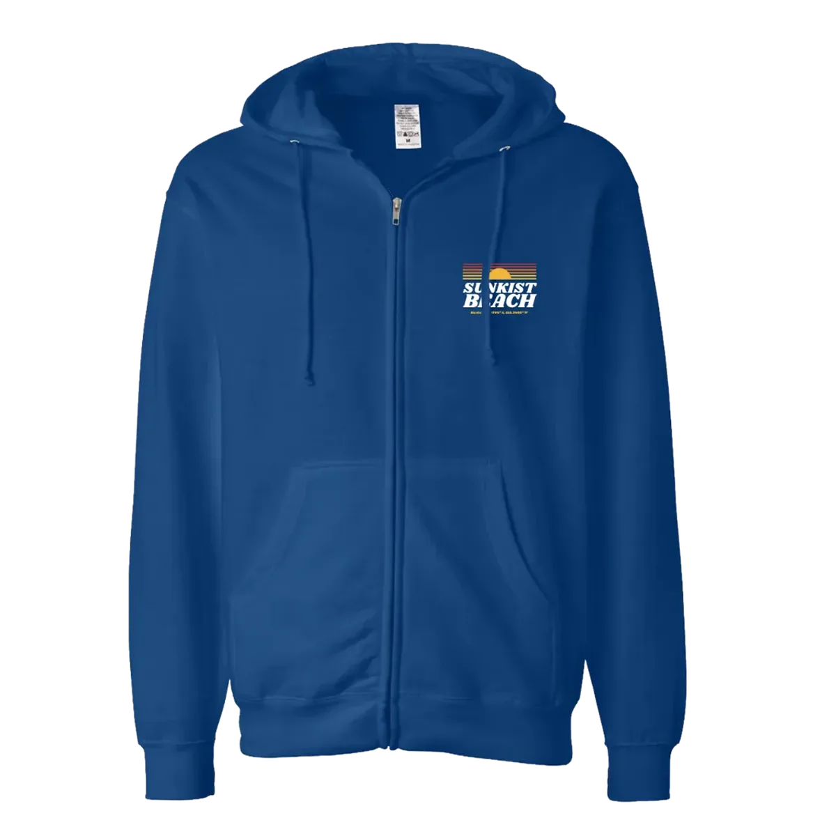 Sunkist Beach Sunset Zip Hoody — Royal Blue, front